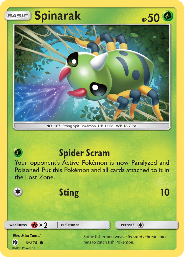 Spinarak (9/214) [Sun & Moon: Lost Thunder] - The Mythic Store | 24h Order Processing
