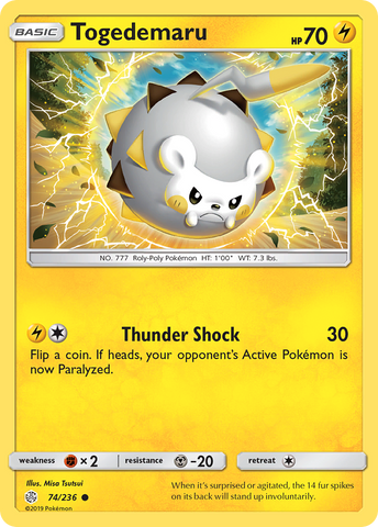 Togedemaru (74/236) [Sun & Moon: Cosmic Eclipse] - The Mythic Store | 24h Order Processing