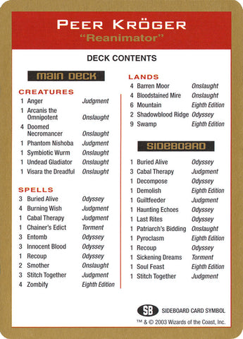 Peer Kroger Decklist [World Championship Decks 2003] - The Mythic Store | 24h Order Processing