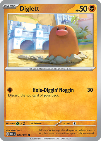 Diglett (103/197) [Scarlet & Violet: Obsidian Flames] - The Mythic Store | 24h Order Processing