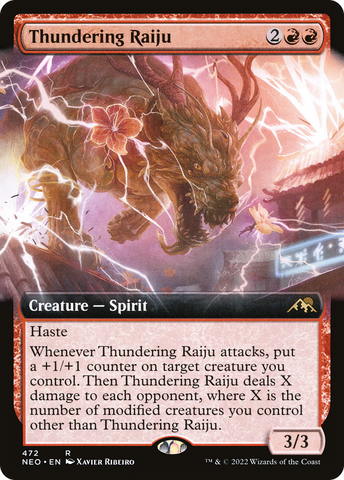 Thundering Raiju (Extended Art) [Kamigawa: Neon Dynasty] - The Mythic Store | 24h Order Processing