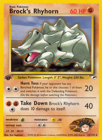 Brock's Rhyhorn (22/132) [Gym Heroes 1st Edition] - The Mythic Store | 24h Order Processing