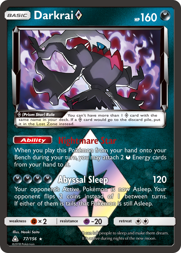 Darkrai (77/156) (Prism Star) [Sun & Moon: Ultra Prism] - The Mythic Store | 24h Order Processing