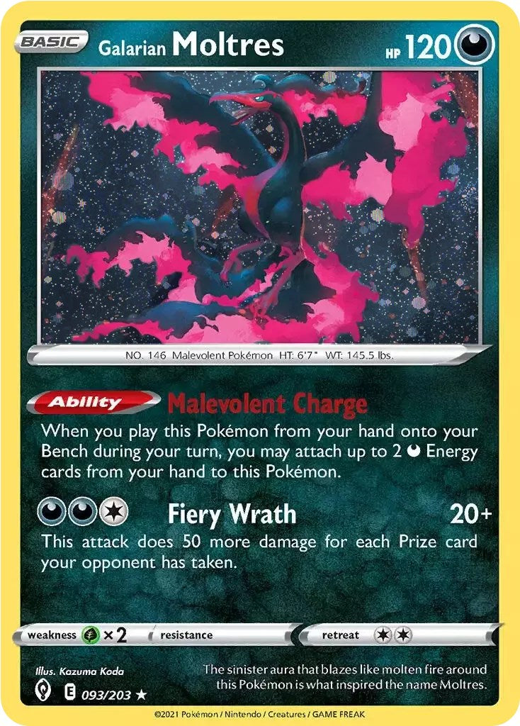 Galarian Moltres (093/203) (Cosmos Holo) [Sword & Shield: Evolving Skies] - The Mythic Store | 24h Order Processing