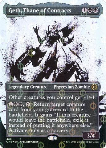 Geth, Thane of Contracts (Borderless Ichor Step-and-Compleat Foil) [Phyrexia: All Will Be One] - The Mythic Store | 24h Order Processing