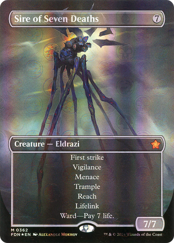 Sire of Seven Deaths (Borderless) (Mana Foil) [Foundations] - The Mythic Store | 24h Order Processing