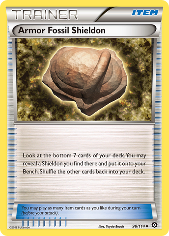 Armor Fossil Shieldon (98/114) [XY: Steam Siege] - The Mythic Store | 24h Order Processing