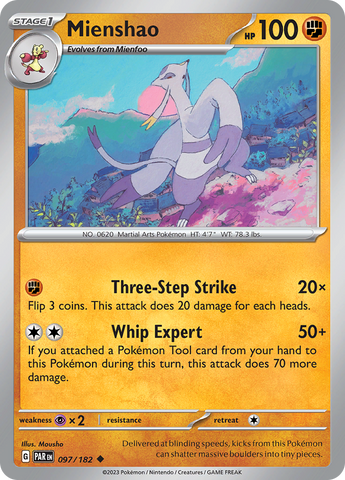 Mienshao (097/182) [Scarlet & Violet: Paradox Rift] - The Mythic Store | 24h Order Processing