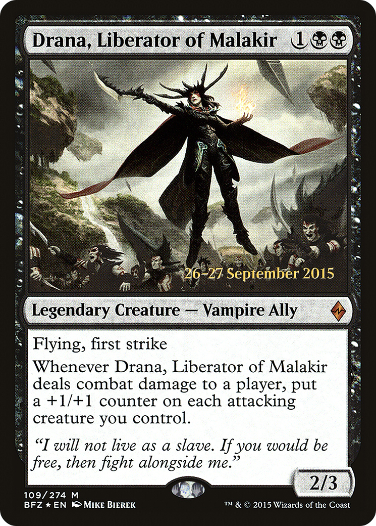 Drana, Liberator of Malakir [Battle for Zendikar Prerelease Promos] - The Mythic Store | 24h Order Processing