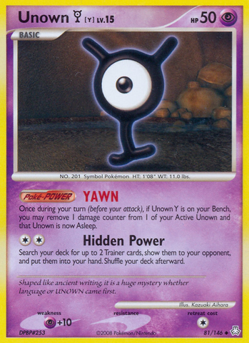 Unown Y (81/146) [Diamond & Pearl: Legends Awakened] - The Mythic Store | 24h Order Processing