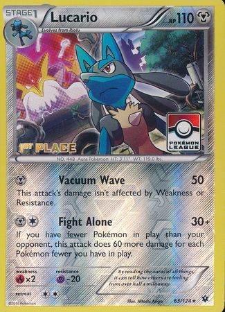 Lucario (63/124) (League Promo 1st Place) [XY: Fates Collide] - The Mythic Store | 24h Order Processing