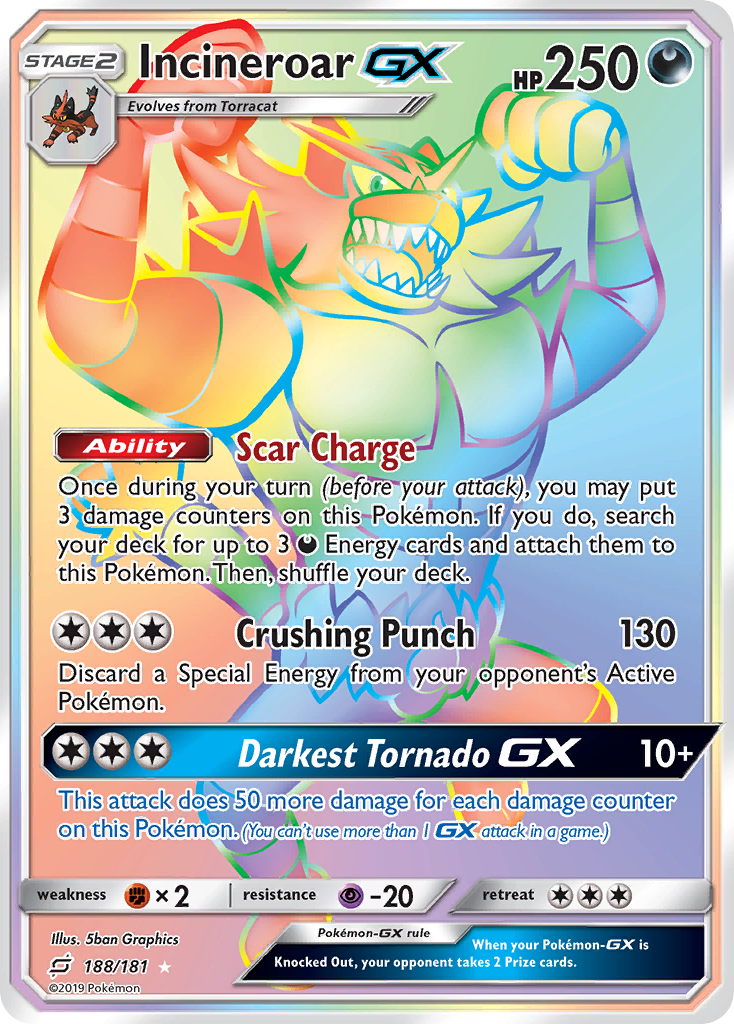 Incineroar GX (188/181) [Sun & Moon: Team Up] - The Mythic Store | 24h Order Processing