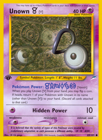Unown [V] (89/105) [Neo Destiny 1st Edition] - The Mythic Store | 24h Order Processing