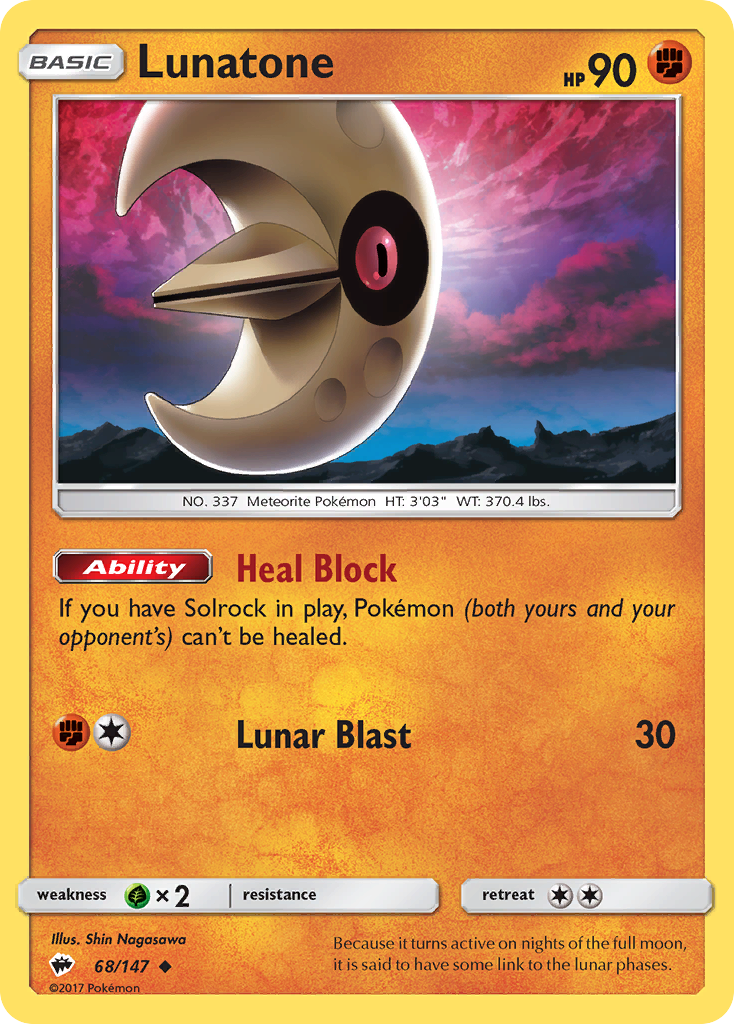 Lunatone (68/147) [Sun & Moon: Burning Shadows] - The Mythic Store | 24h Order Processing