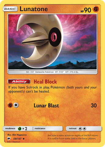 Lunatone (68/147) [Sun & Moon: Burning Shadows] - The Mythic Store | 24h Order Processing