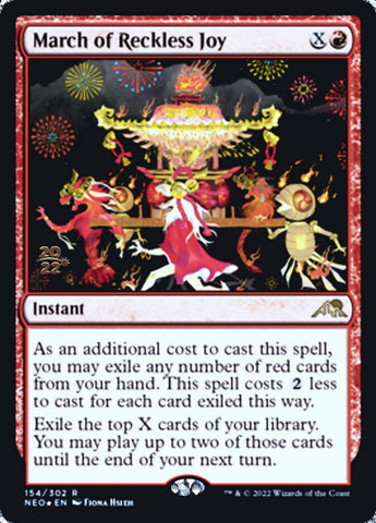 March of Reckless Joy [Kamigawa: Neon Dynasty Prerelease Promos] - The Mythic Store | 24h Order Processing