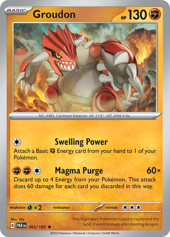 Groudon (093/182) [Scarlet & Violet: Paradox Rift] - The Mythic Store | 24h Order Processing