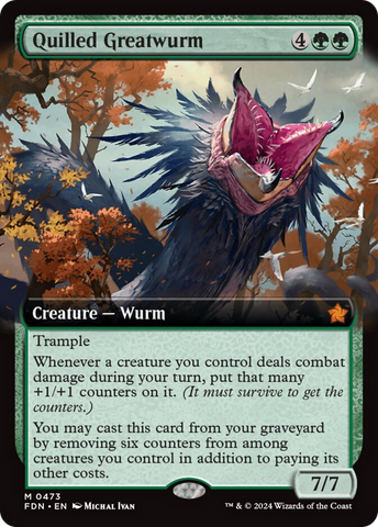 Quilled Greatwurm (Extended Art) [Foundations] - The Mythic Store | 24h Order Processing