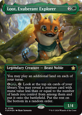 Loot, Exuberant Explorer (Borderless) (Mana Foil) [Foundations] - The Mythic Store | 24h Order Processing
