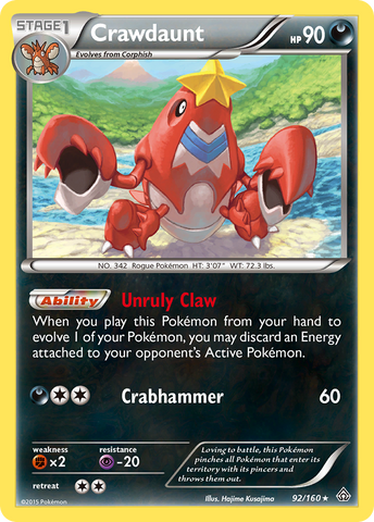 Crawdaunt (92/160) [XY: Primal Clash] - The Mythic Store | 24h Order Processing