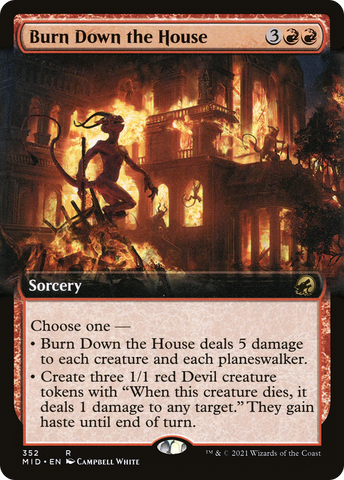 Burn Down the House (Extended Art) [Innistrad: Midnight Hunt] - The Mythic Store | 24h Order Processing