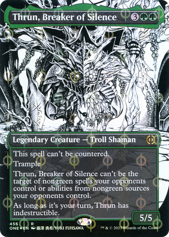 Thrun, Breaker of Silence (Borderless Manga Step-and-Compleat Foil) [Phyrexia: All Will Be One] - The Mythic Store | 24h Order Processing