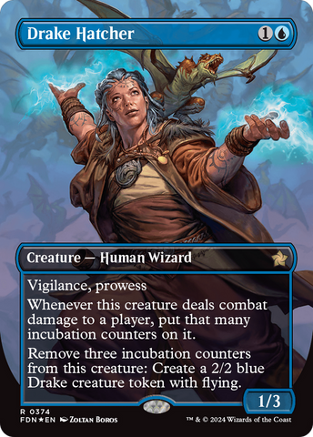 Drake Hatcher (Borderless) (Mana Foil) [Foundations] - The Mythic Store | 24h Order Processing