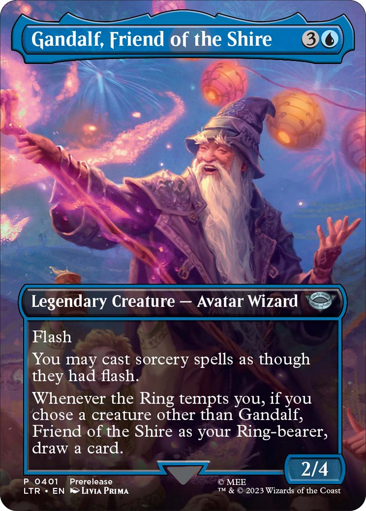 Gandalf, Friend of the Shire (Borderless Alternate Art) [The Lord of the Rings: Tales of Middle-Earth] - The Mythic Store | 24h Order Processing