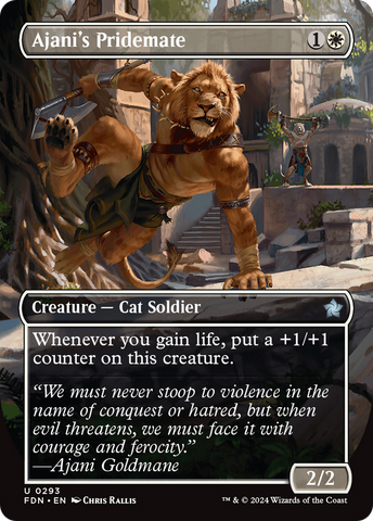 Ajani's Pridemate (Borderless) [Foundations] - The Mythic Store | 24h Order Processing