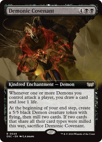 Demonic Covenant (Extended Art) [Duskmourn: House of Horror Commander] - The Mythic Store | 24h Order Processing
