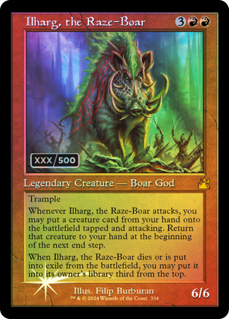 Ilharg, the Raze-Boar (Retro) (Serialized) [Ravnica Remastered] - The Mythic Store | 24h Order Processing