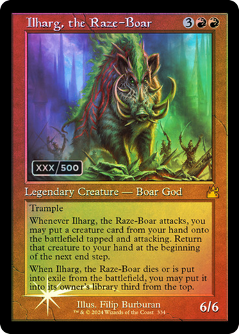 Ilharg, the Raze-Boar (Retro) (Serialized) [Ravnica Remastered] - The Mythic Store | 24h Order Processing