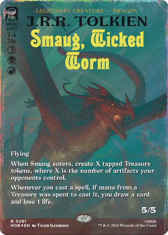 Smaug, Wicked Worm (Borderless) (Surge Foil) [The Hobbit] - The Mythic Store | 24h Order Processing