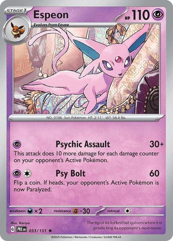 Espeon (033/131) [Scarlet & Violet: Prismatic Evolutions] - The Mythic Store | 24h Order Processing