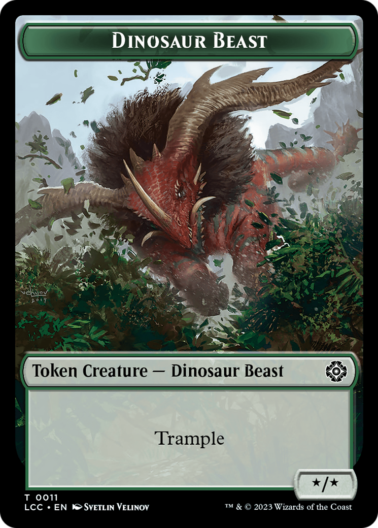 Dinosaur Beast // Dinosaur Double-Sided Token [The Lost Caverns of Ixalan Commander Tokens] - The Mythic Store | 24h Order Processing