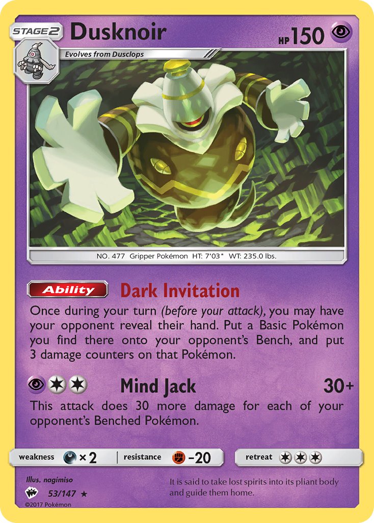 Dusknoir (53/147) (Theme Deck Exclusive) [Sun & Moon: Burning Shadows] - The Mythic Store | 24h Order Processing