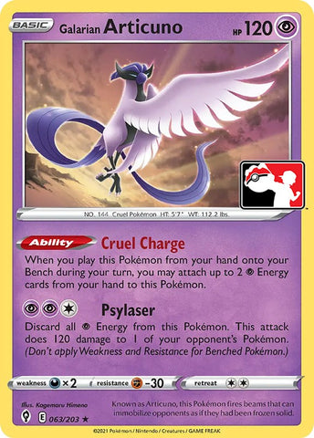 Galarian Articuno (063/203) [Prize Pack Series One] - The Mythic Store | 24h Order Processing