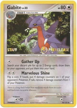 Gabite (48/123) (Staff Prerelease Promo) [Diamond & Pearl: Black Star Promos] - The Mythic Store | 24h Order Processing