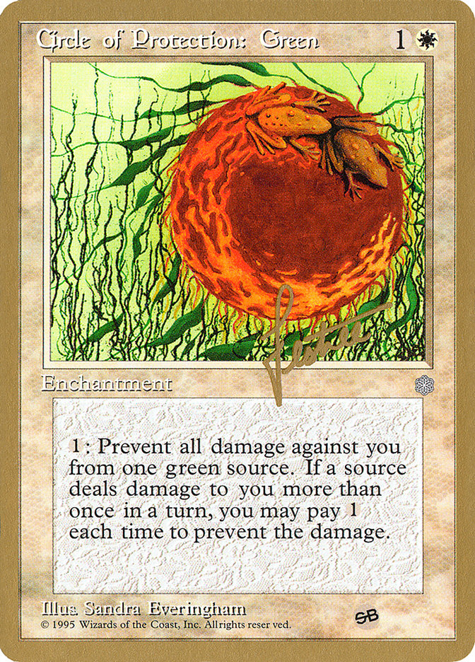 Circle of Protection: Green (Bertrand Lestree) (SB) (ICE) [Pro Tour Collector Set] - The Mythic Store | 24h Order Processing