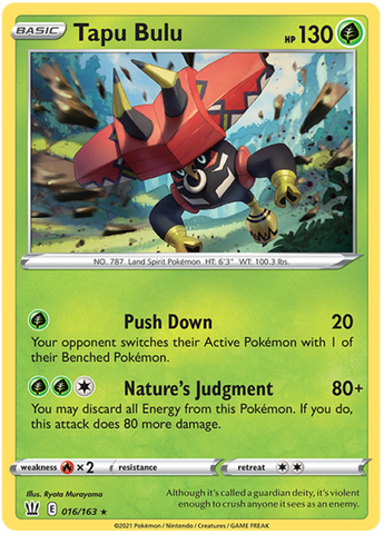Tapu Bulu (016/163) (Theme Deck Exclusive) [Sword & Shield: Battle Styles] - The Mythic Store | 24h Order Processing