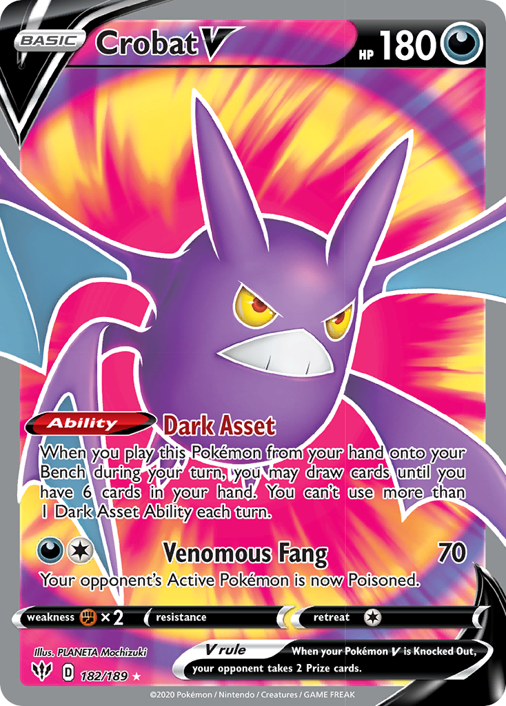 Crobat V (182/189) [Sword & Shield: Darkness Ablaze] - The Mythic Store | 24h Order Processing