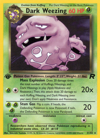 Dark Weezing (31/82) [Team Rocket 1st Edition] - The Mythic Store | 24h Order Processing