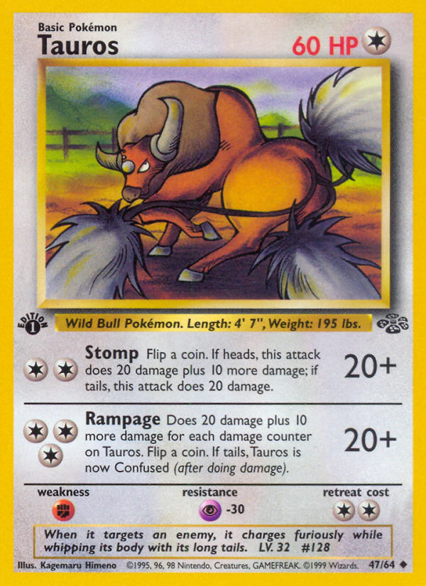 Tauros (47/64) [Jungle 1st Edition] - The Mythic Store | 24h Order Processing