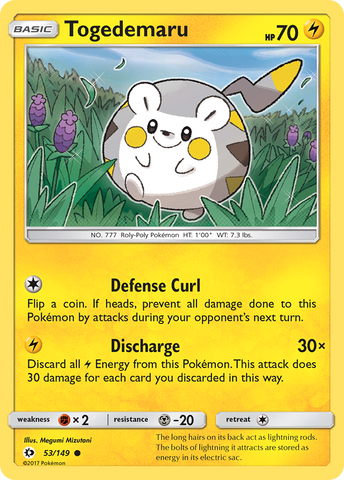 Togedemaru (53/149) [Sun & Moon: Base Set] - The Mythic Store | 24h Order Processing