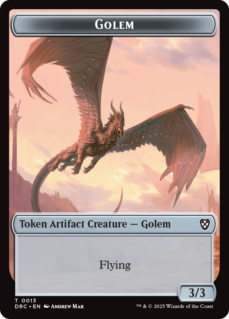 Construct // Golem (0013) Double-Sided Token [Aetherdrift Commander Tokens] - The Mythic Store | 24h Order Processing
