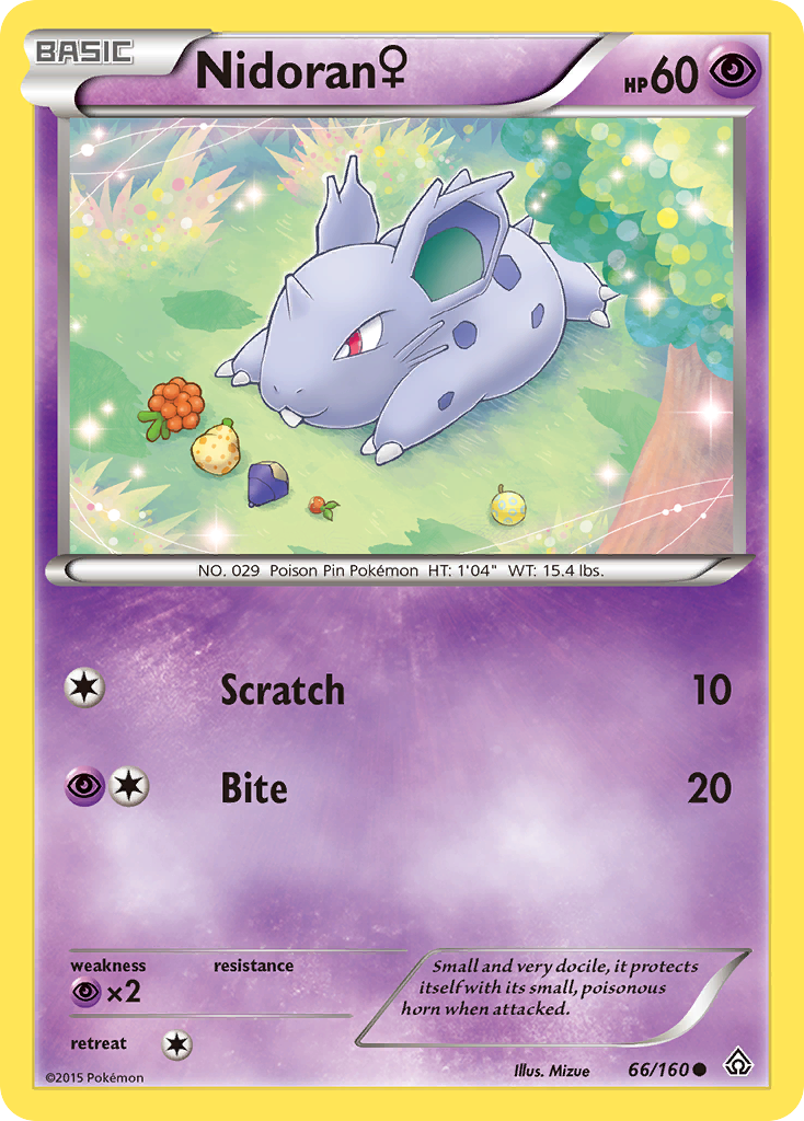 Nidoran (66/160) (Female) [XY: Primal Clash] - The Mythic Store | 24h Order Processing