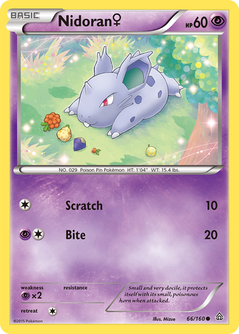 Nidoran (66/160) (Female) [XY: Primal Clash] - The Mythic Store | 24h Order Processing