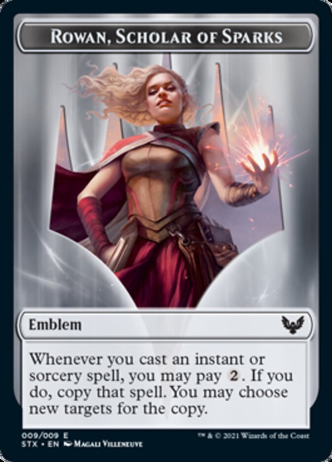 Fractal // Rowan, Scholar of Sparks Emblem Double-Sided Token [Strixhaven: School of Mages Tokens] - The Mythic Store | 24h Order Processing