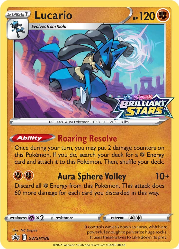 Lucario (SWSH186) (Prerelease Promo) [Sword & Shield: Black Star Promos] - The Mythic Store | 24h Order Processing