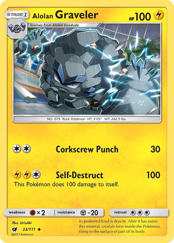 Alolan Graveler (33/111) [Sun & Moon: Crimson Invasion] - The Mythic Store | 24h Order Processing